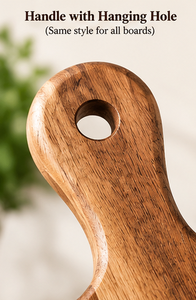 Acacia <b>Wood</b> <b>Paddle</b> Chopping Board 3 Sizes Eco-Friendly Smooth Surface Charcuterie Board Integrated Handle Hanging Hole - Product Image 3