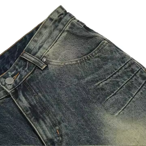 Jean large en denim déchiré taille haute coupe ample en coton délavé style streetwear pour homme – Collection automne - Product Image 5