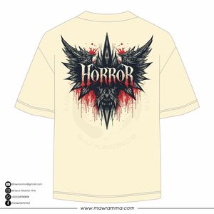 T-shirt en coton surdimensionné personnalisé OEM, impression numérique, motif d'horreur au dos, streetwear unisexe, t-shirt tendance pour homme et femme - Product Image 5