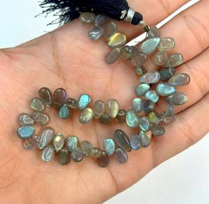 ลูกปัดลาบราดอไรต์ธรรมชาติหลากสีสันสดใส รูปทรงลูกแพร์ เรียบเนียน สำหรับทำเครื่องประดับ ขนาด 8x5 มม. ถึง 11x6 มม. ขายส่ง - Product Image 1