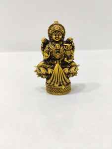 Figura de la Diosa Lakshmi en Oro Sólido de 22K, Joyería de Templo con Trabajo Nakshi, Divinidad India de la Riqueza - Product Image 3