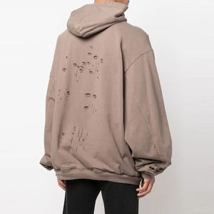 Sudadera con capucha de forro polar bordada con cremallera completa, personalizada de fábrica, 500 g/m², 100% algodón, doble capa, peso pesado, impermeable y transpirable - Product Image 4
