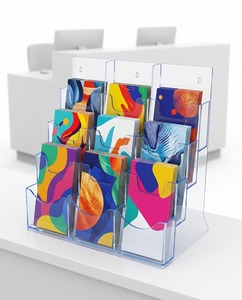 Support de sol moderne en acrylique pour brochures et magazines avec logo personnalisé, idéal pour la vente au détail - Product Image 5