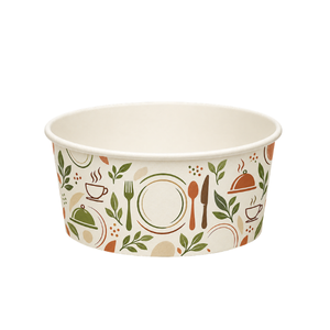 Tazón de Ensalada de Papel Kraft de 350 ml, Recipiente para Llevar Pasta, Arroz y Sopa, para Cafeterías y Restaurantes, Venta al por Mayor, Biodegradable - Product Image 1