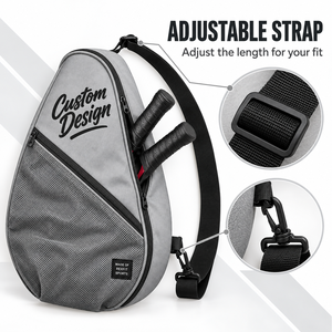 Bolsa para Raqueta de Squash con Bolsillo Frontal de Malla, Diseño de Lágrima Personalizado, con Correa Ajustable para Práctica Diaria - Product Image 6