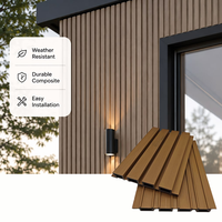 Panneau mural extérieur cannelé, revêtement mural décoratif en bois grainé pour la décoration de façade de maison extérieure, panneau mural extérieur cannelé 3D