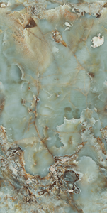 Azulejos de Porcelana Vitrificada con Diseño de Mármol Verde de 800X1600 mm para Piso y Pared, Acabado Brillante, Interior y Exterior Moderno - Product Image 2