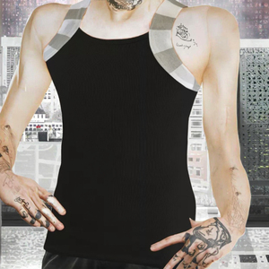 Custom Men's Cotton Tank Top Breathable O-Neck Printed Letter Design Casual Muscle Sleeveless Front Logo Workout Wear - Product Image 3