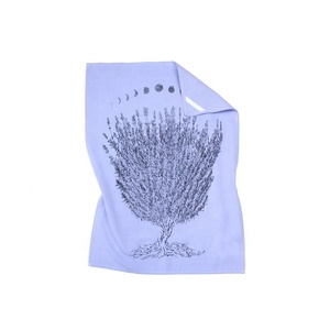 Naranja y blanco higo impreso 100% algodón orgánico ecológico hogar comedor USO DE LIMPIEZA paño de microfibra Dtg toallas personalizadas - Product Image 5