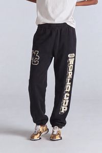 Pantalones Deportivos Negros de Felpa de Algodón, Corte Regular, Cintura Elástica, Largos, Casuales, para Hombre y Mujer, Invierno - Product Image 2