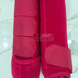 Bottes de cheval en néoprène rouge, amortissantes, protection des tendons équestres, respirantes, durables, équipement d'équitation, bottes en néoprène - Product Image 4