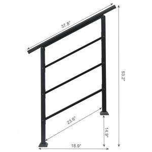 Corrimano in Ferro Battuto Transizionale per Gradini Esterni da 1-3 Gradini con Kit di Installazione Nero - Dispositivi di Assistenza - Product Image 6