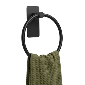 ที่แขวนผ้าเช็ดมือแบบติดผนังสีดำด้านทันสมัย ไม่ต้องเจาะผนัง - Product Image 1