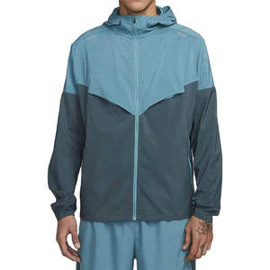 Men's Summer Windbreaker Tracksuit Set <b>Zip</b>-<b>Up</b> Hooded <b>Jacket</b> and Shorts Lightweight Sportswear - Product Image 1