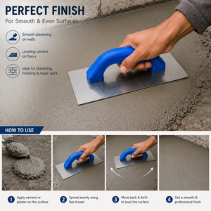 Truelle à plâtrer professionnelle Gurmala avec manche en plastique et base en acier pour la finition des murs et sols en ciment et mortier, maçonnerie - Product Image 3