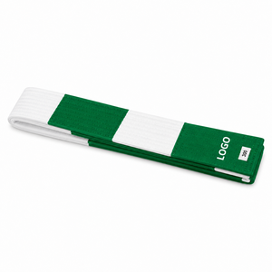 Cinturón de Taekwondo Verde y Blanco Personalizado de 1.8M, Equipo de Entrenamiento de Artes Marciales Duradero Unisex, Precio al por Mayor, Diseño Personalizado OEM - Product Image 2