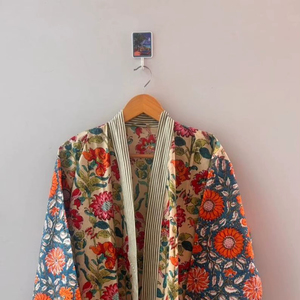 Designer Cotton Handmade Kimono Fashionable Long Kimono with Natural Waistline Export Quality Fabric Beachwear Cover-<b>Up</b> - Product Image 1