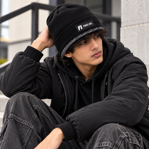 Trending Fleece Lined and Ribbed Knit designer beanies Custom Patch Logo Warm <b>Winter</b> <b>Cap</b> Unisex Streetwear Fashion Hat Wholesale - Product Image 4