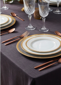 Ensemble de couverts modernes en cuivre, 5 pièces, en acier inoxydable, couteau, fourchette, cuillère, résistant à la rouille, vaisselle de mariage - Product Image 5