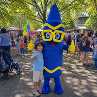 Costume de mascotte gonflable géant Baige 2M, personnage de dessin animé, pour événements éducatifs