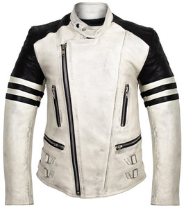 Blouson moto en cuir noir à prix réduit pour homme, style vintage roadster, avec épaulettes renforcées et multiples poches zippées - Product Image 6