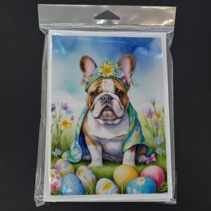 Lunatique A7 taille 5x7 cartes de voeux vierges paquet de 8 bouledogue anglais conception de chasse aux œufs de Pâques avec enveloppes - Product Image 3