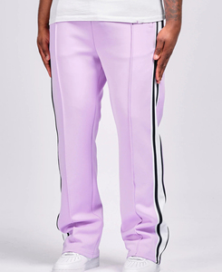Pantalones Deportivos de Pierna Recta para Hombre, Color Lavanda, de Alta Calidad, con Franja Lateral, Cintura Elástica, Tejido de Felpa, Largos, Casuales, para Otoño - Product Image 2