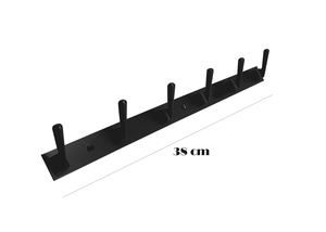 Minimalist Stainless Steel <b>Wall</b>-Mounted <b>Coat</b> <b>Rack</b> with 6 Hooks Durable and Multi-Purpose - Product Image 2