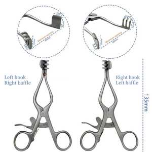 Retractor multiganchos de tres dientes con deflector, instrumentos quirúrgicos ortopédicos, herramienta de acero inoxidable para cirugía ósea - Product Image 1
