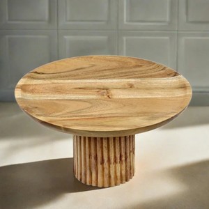 Support à gâteau en bois massif – Présentoir à dessert rond sur piédestal pour gâteaux, pâtisseries et décoration de table - Product Image 3