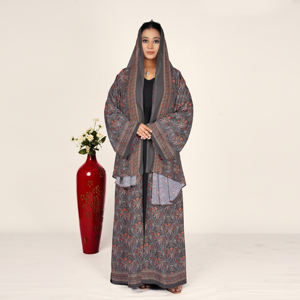 Abaya Holgada de Chifón con Hiyab a Juego, Manga Larga, Estilo Islámico Moderno para Eid, Atuendo Contemporáneo de Estilo Medio Oriente para Mujer - Product Image 5