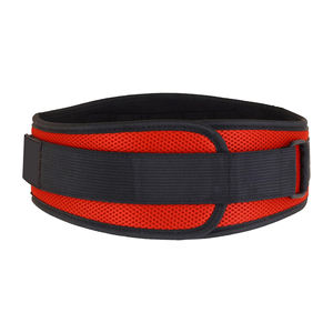 Ceinture de musculation réglable en néoprène respirant rouge à double boucle pour fitness, gym, entraînement de force, soutien lombaire professionnel - Product Image 3