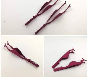 Vired Impex Private <b>Label</b> Stainless Steel Durable False Eyelash Tweezers <b>Applicator</b> Rounded Smooth Tip Custom Logo Bulk Strip - Product Image 5