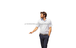 Polo de golf pour homme, séchage rapide, imprimé tendance, manches courtes, tissu tricoté avec motif brodé - Product Image 5