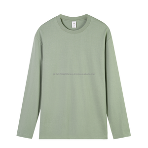 T-shirt unisexe à manches longues en gros, 230 g/m², respirant, en coton uni, pour impression - Product Image 1