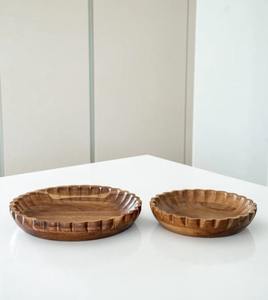 Ensemble de 2 bols à salade classiques en bois d'acacia, écologiques et artisanaux, pour la maison, retour à l'école - Product Image 4