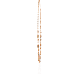 Fringe Choker <b>Necklace</b> Featuring a Delicate Station Chain with Shimmering Round Cut Lab Grown Diamond In 10K 14K 18K Rose Gold - Product Image 3