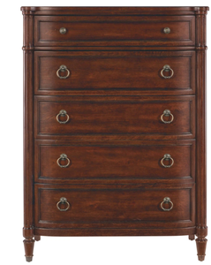 Mahogany Drawer Chest with Brass Handles for Home Bedroom Hotel & Apartment Quality Panel Live Room Furniture - Product Image 1