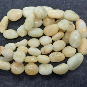 ลูกปัดอะความารีนสีเหลืองธรรมชาติแบบก้อน  อะความารีนสีเหลืองแบบขัดเงา  สายยาว 16 นิ้ว  สร้อยอะความารีนสีเหลืองสำหรับทำเครื่องประดับ - Product Image 1