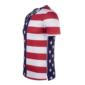 Camiseta de Manga Corta con Estampado de Bandera Americana para Hombre, Cuello Redondo, Corte Regular, Informal, de Poliéster Tejido, Venta al Por Mayor, Marca Ekin Impex - Product Image 5