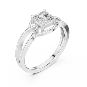 <b>Infinity</b> Love Swirl Princess Cut Lab Grown Diamond Ring Crafted From 14k White Gold GRA Certified Forever-One Engagement Ring - Product Image 4