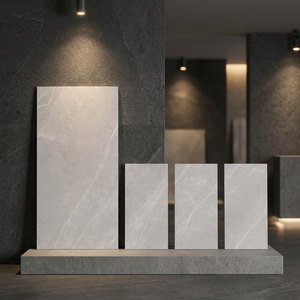 Neptune Bianco 800x1600mm Azulejos de Porcelana Super Brillantes Resistentes al Ácido y Antideslizantes con Elegante Efecto Mármol Blanco para Interiores de Primera Calidad - Product Image 1