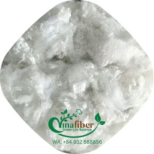 Matelas de haute qualité en fibres courtes de polyester recyclé blanc 6D SD, matière première certifiée GRS, non tissé, filé à la machine - Product Image 5