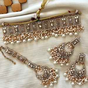 Ensemble de bijoux artisanaux pour mariage et occasions spéciales, collier choker afghan fait main, bijoux pour femmes, style antique. - Product Image 2