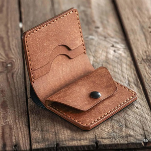 Handmade mens leather <b>wallet</b> bifold slim RFID <b>secure</b> card holder bulk supplier OEM custom branding export for sale - Product Image 5