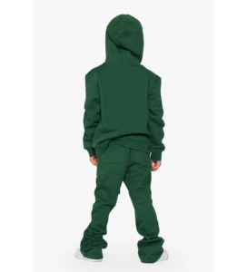 Ensembles de survêtements évasés pour enfants en coton 100% personnalisés, à manches longues, respirants, avec sweats à capuche et pantalons de jogging, pour bébés et jeunes enfants - Product Image 2