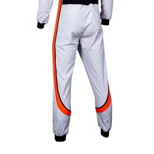Traje de Karting Power World Blanco y Naranja, Overol Profesional de Carreras, Fabricación Personalizada, Proveedor de Trajes de Kart Resistentes de Alta Calidad - Product Image 5