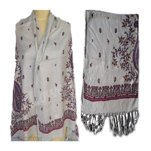Elegante Bufanda de Sarga con Estampado Paisley y Floral, Accesorio de Moda Ligero de Primera Calidad con Tela Suave al Tacto de Seda, Artístico - Product Image 4