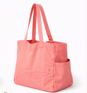 Sacs fourre-tout en toile de plage de haute qualité pour femmes, sac fourre-tout en toile de coton brodé avec logo, sac à bandoulière en toile - Product Image 4