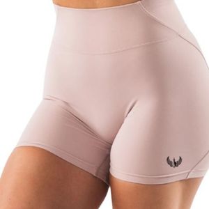 Shorts Deportivos de Cintura Alta Color Rosa Pálido para Mujer, Sin Costuras, Suaves y Elásticos, para Entrenamiento, Fitness, Yoga y Ropa Deportiva de Alto Rendimiento - Product Image 3
